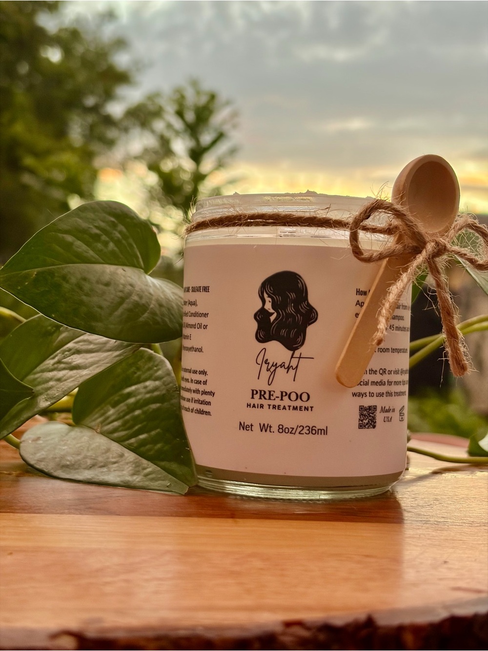 Organic Pre-Poo Treatment- AntiFrizz and Hydration Hair Mask 8oz